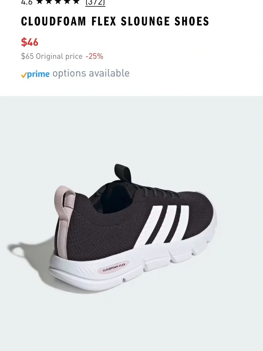 Adidas Cloudfoam Flex Slounge Shoes - Black/White